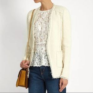 Rebecca Taylor Cream with silver detailing Blazer